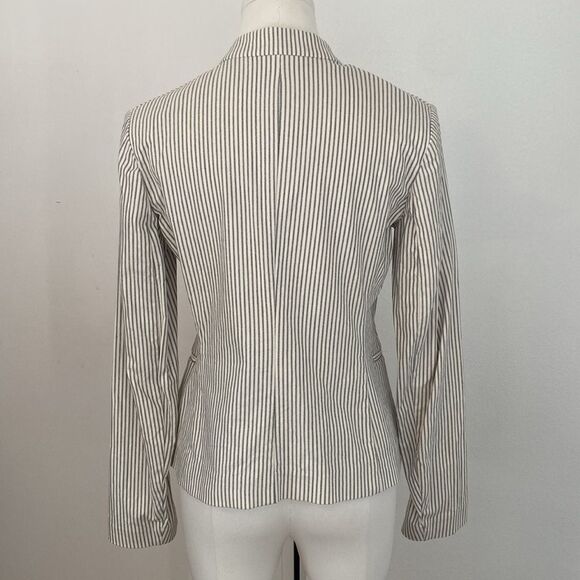 Theory Pinstripe Open Front Lanai Canvas Blazer Size 6 - Picture 4 of 8